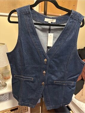 LOFT Dark Denim Vest